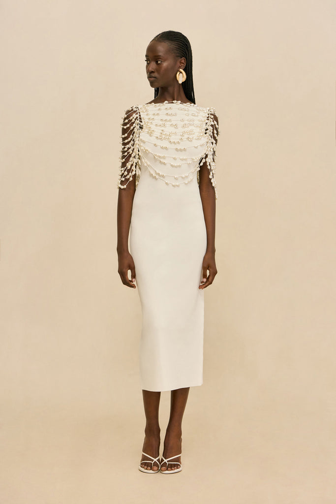 CULT GAIA MERI KNIT DRESS - OFF WHITE