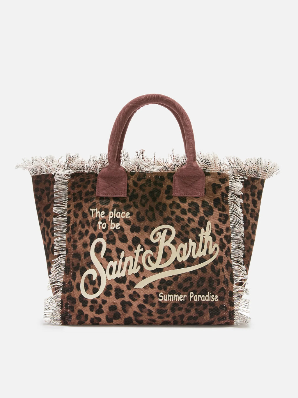 MC2 LEOPARD PRINT CANVAS VANITY REGULAR BAG WITH FRINGES