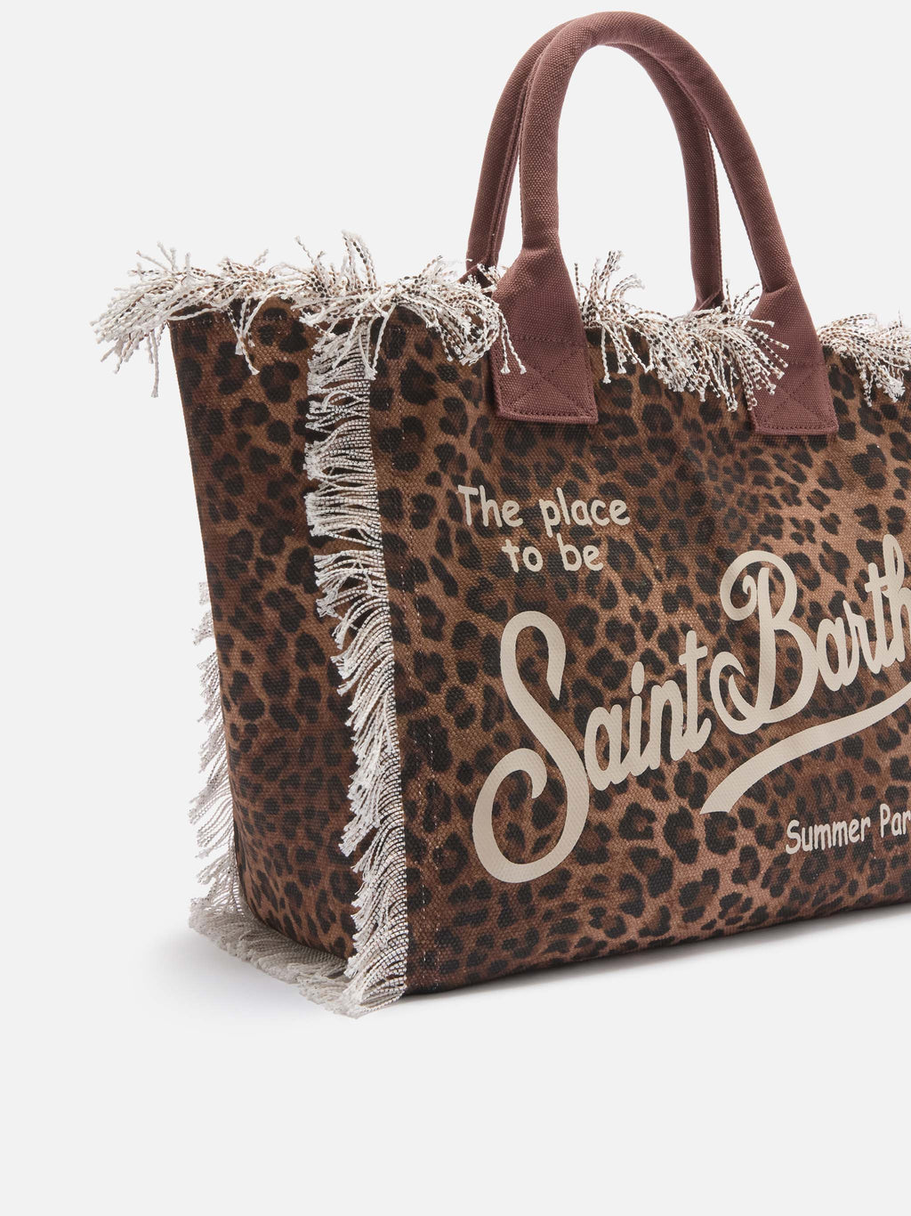 MC2 LEOPARD PRINT CANVAS VANITY REGULAR BAG WITH FRINGES