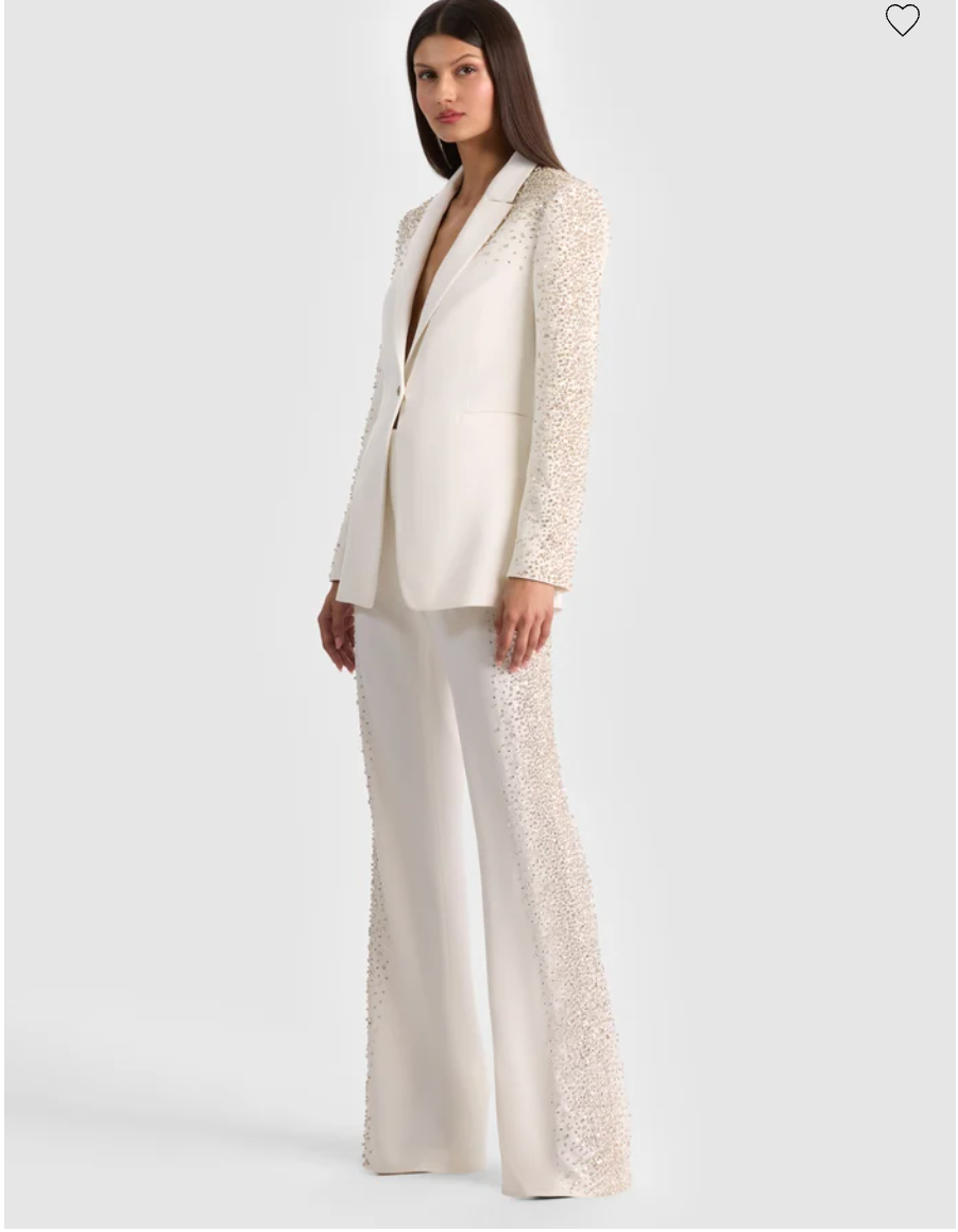 Alice + Olivia Breann Embellished Fitted Blazer