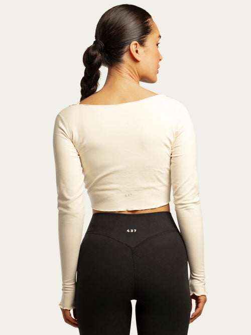 437 The Wrap Top in Cream