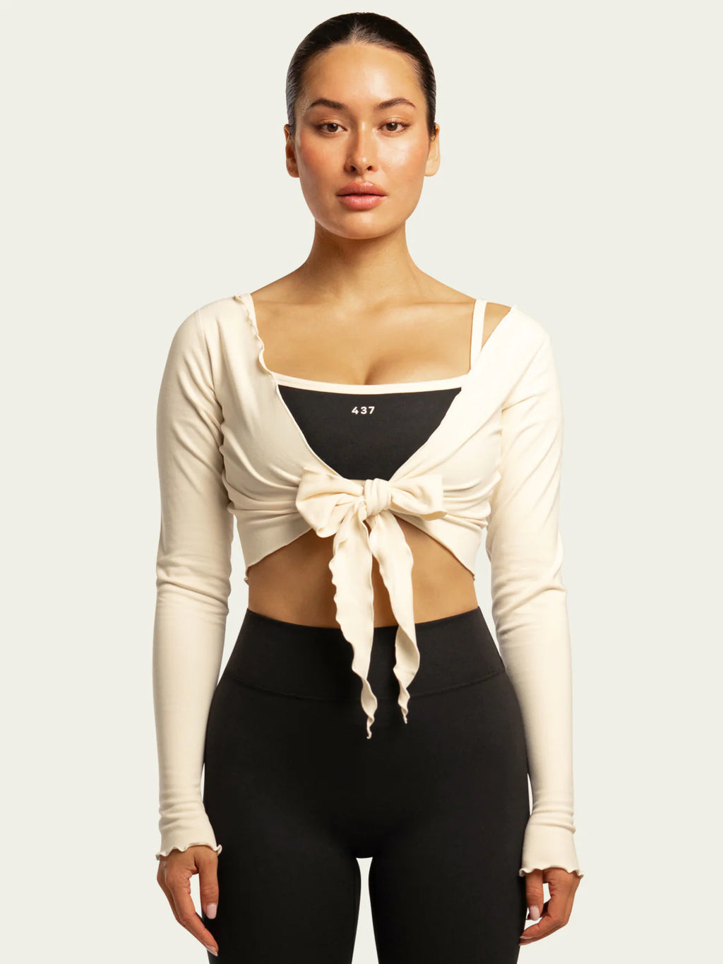 437 The Wrap Top in Cream